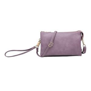 3128 Riley Vegan Leather Crossbody Wristlet With Detachable Strap, Violet